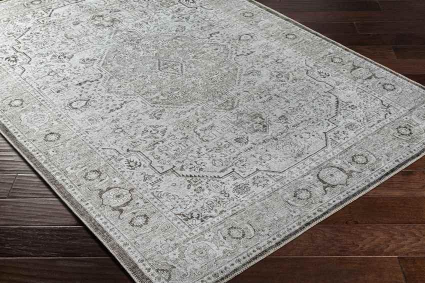 West Fork Traditional Gray Washable Area Rug