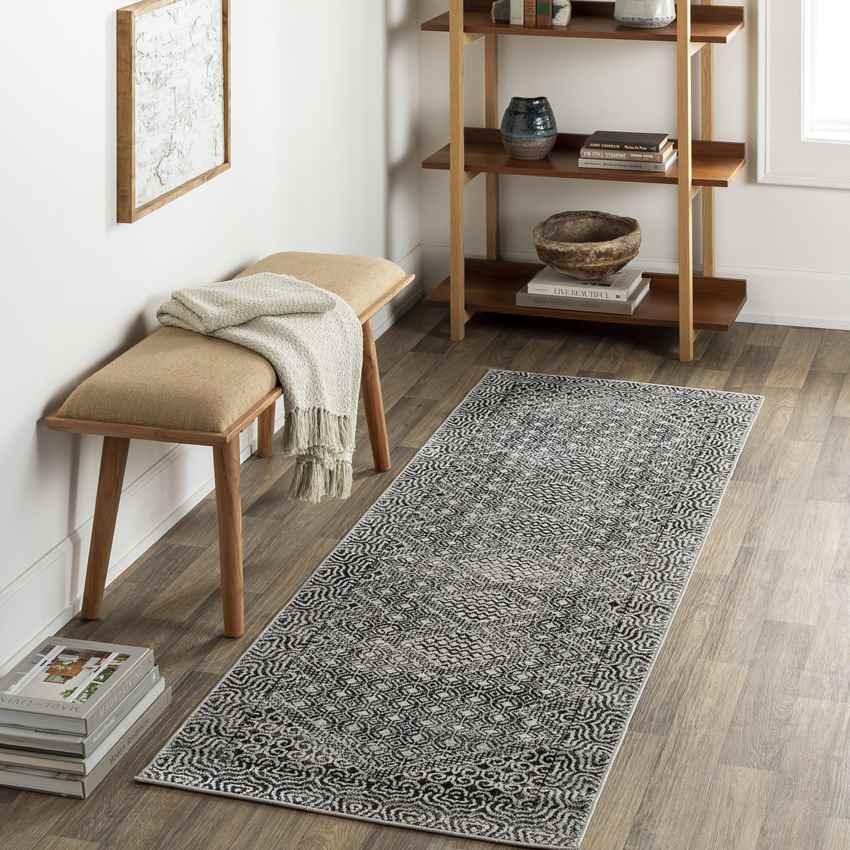 West Harrison Global Black Washable Area Rug