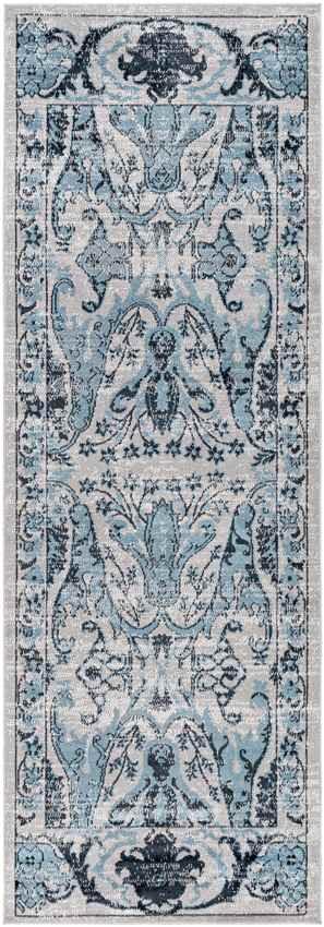 West Lebanon Traditional Navy Washable Area Rug