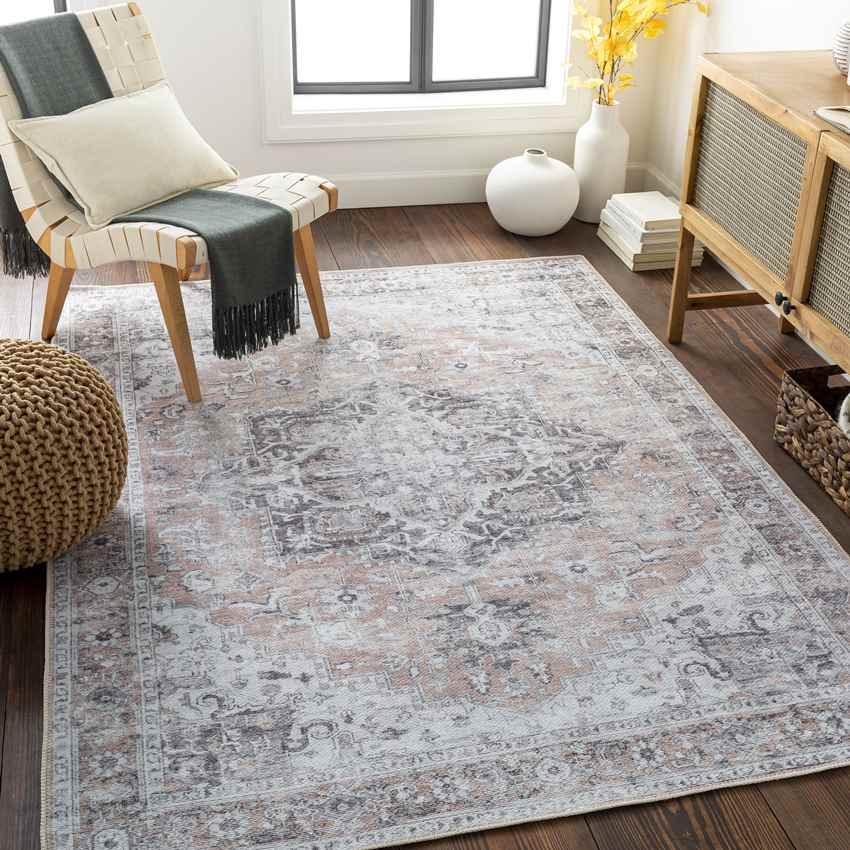 West Okoboji Traditional Gray Washable Area Rug