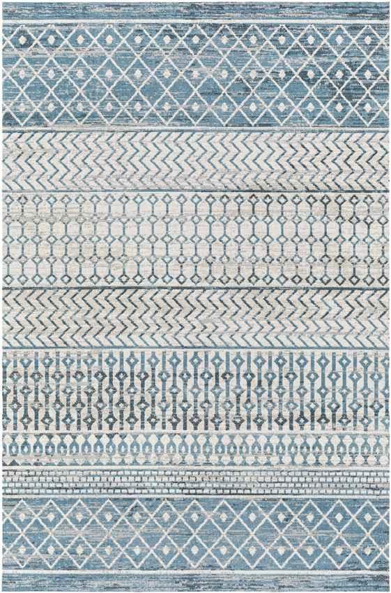 West Terre Haute Global Ice Blue Washable Area Rug