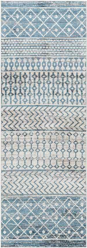 West Terre Haute Global Ice Blue Washable Area Rug