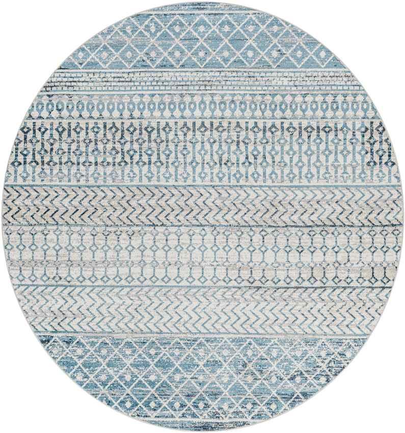 West Terre Haute Global Pale Blue Washable Area Rug