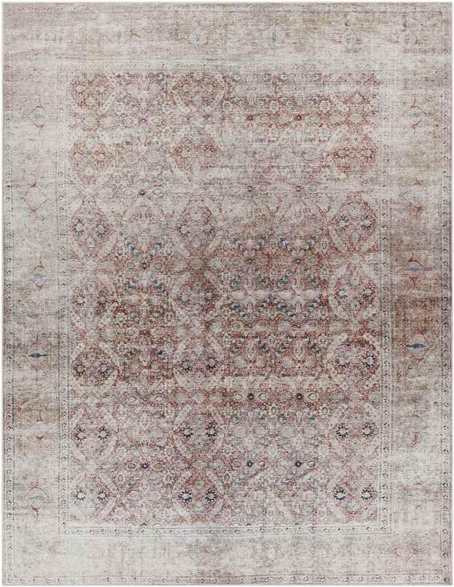 West Union Traditional Rust Washable Area Rug