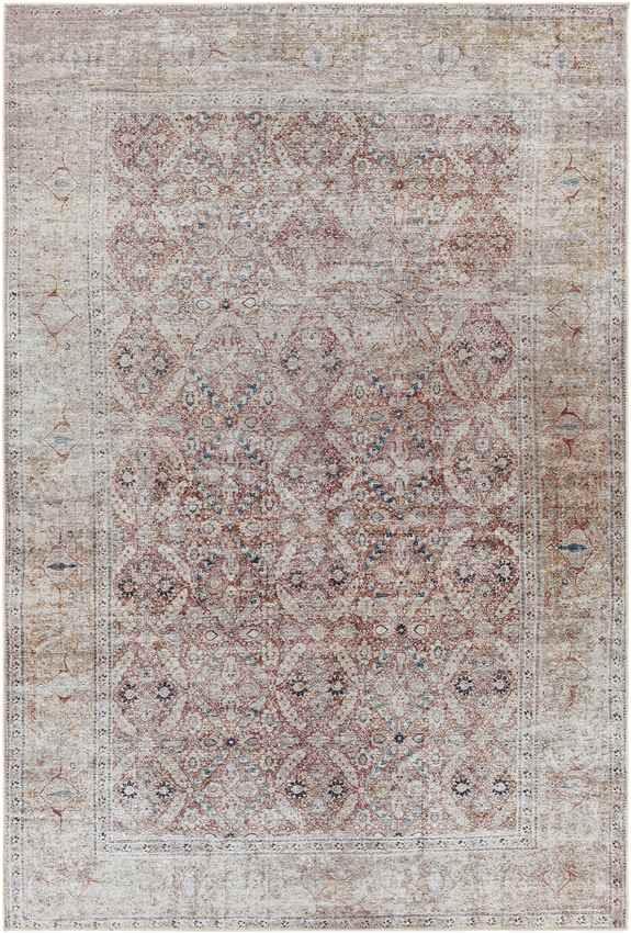 West Union Traditional Rust Washable Area Rug