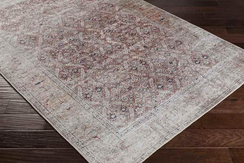 West Union Traditional Rust Washable Area Rug