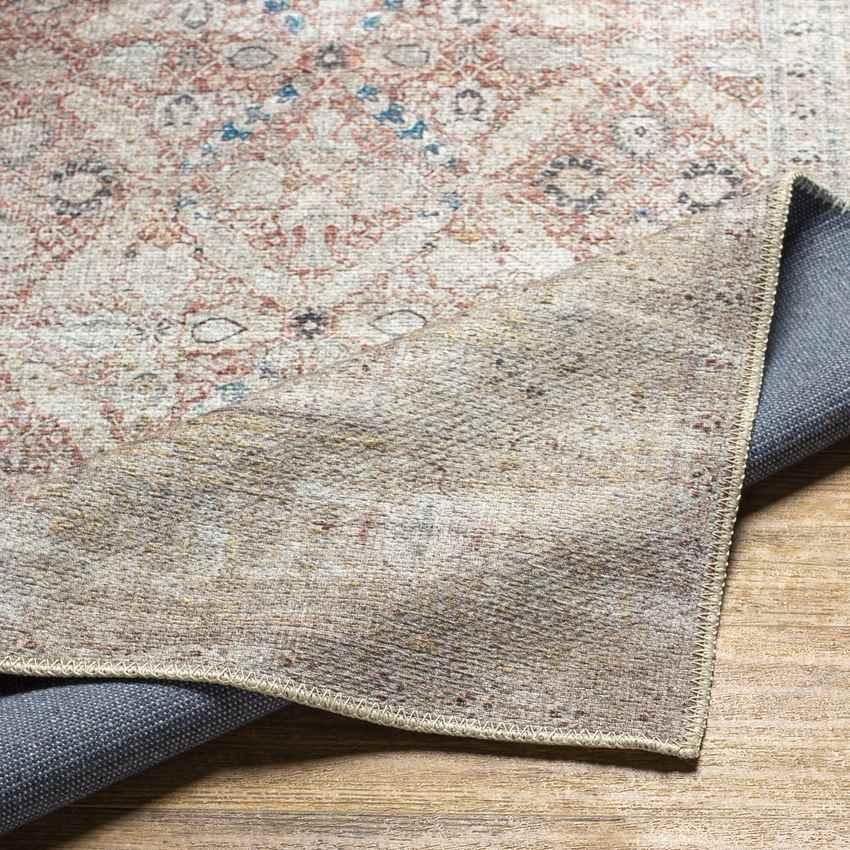 West Union Traditional Rust Washable Area Rug