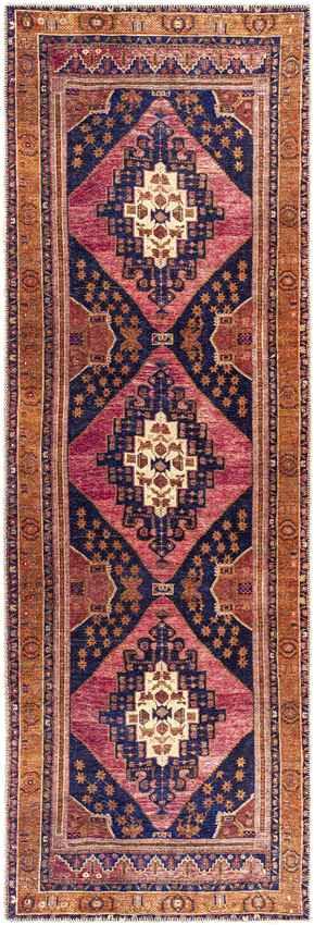 Western Springs Traditional Coral Washable Area Rug