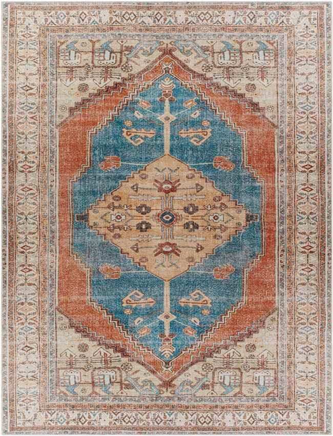 Westgate Traditional Burnt Orange Washable Area Rug