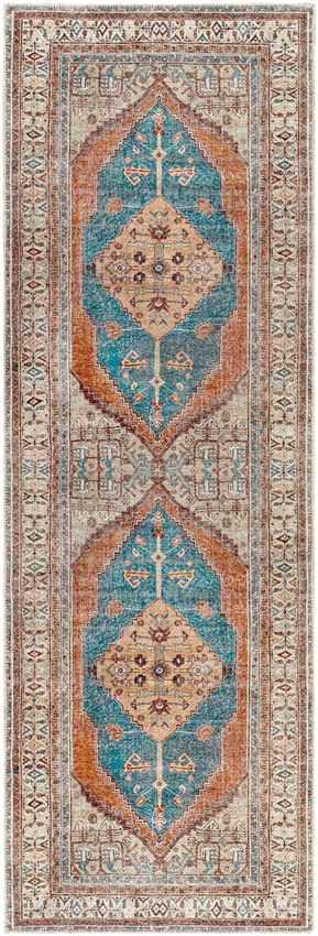 Westgate Traditional Burnt Orange Washable Area Rug