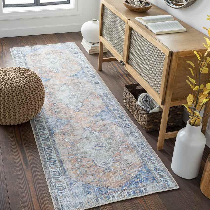 Westwood Traditional Blue Washable Area Rug