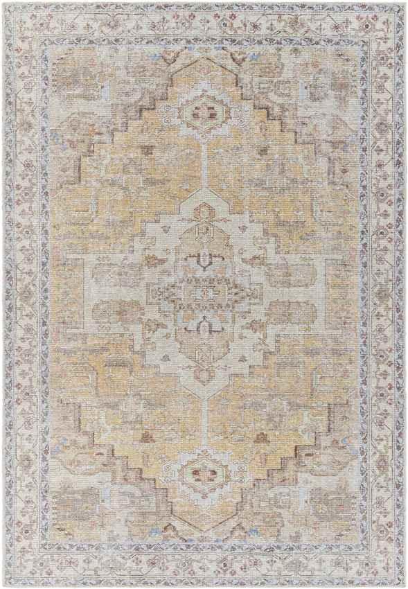 Wheatcroft Traditional Pale Orange Washable Area Rug