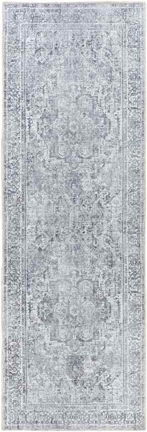 Whitten Traditional Light Gray Washable Area Rug