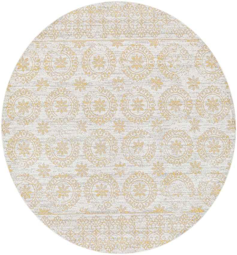 William Traditional Beige Washable Area Rug