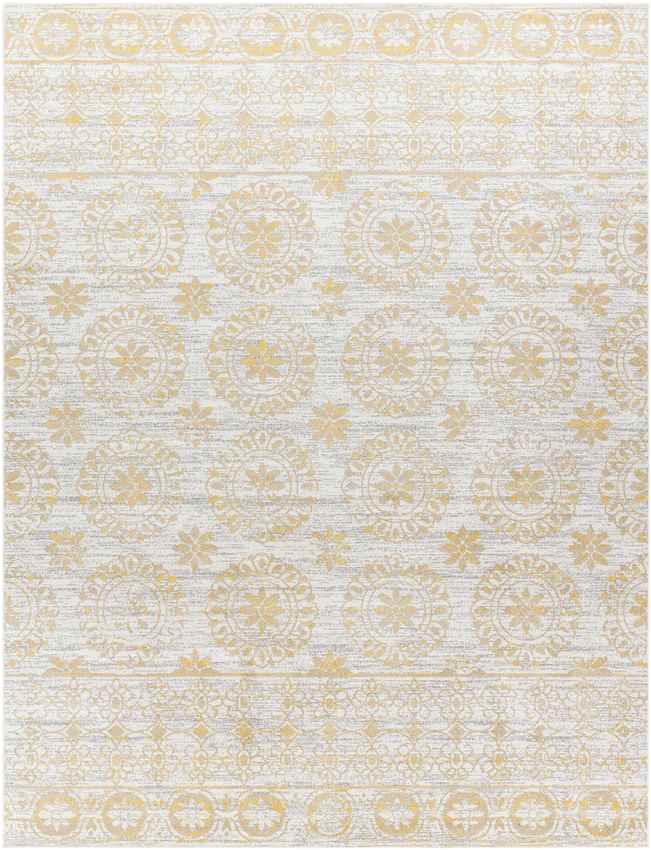 William Traditional Beige Washable Area Rug