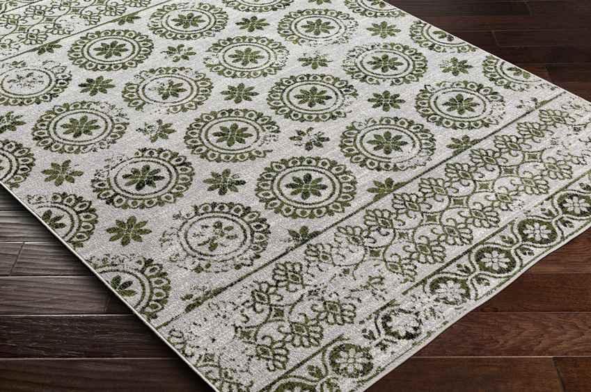 William Traditional Sage Washable Area Rug