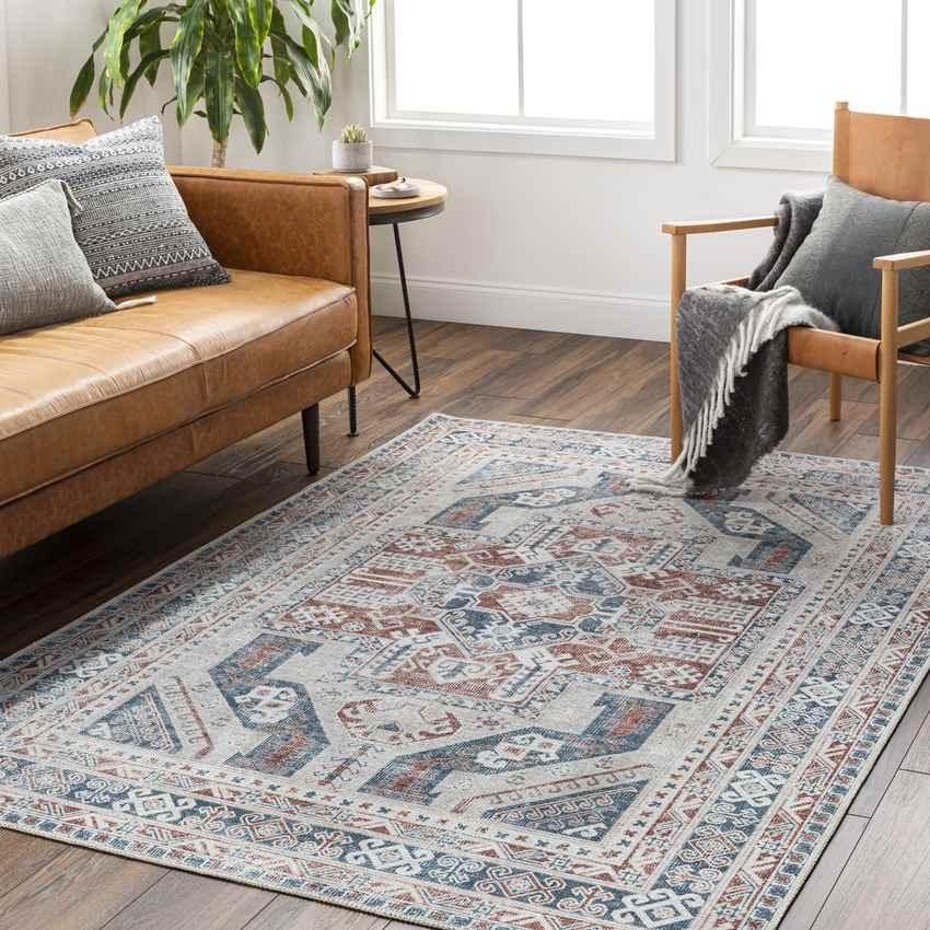 Willisburg Traditional Navy Washable Area Rug