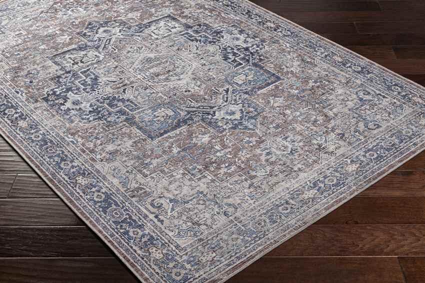 Worthville Traditional Taupe Washable Area Rug