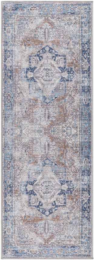 Wyacondah Traditional Navy Washable Area Rug