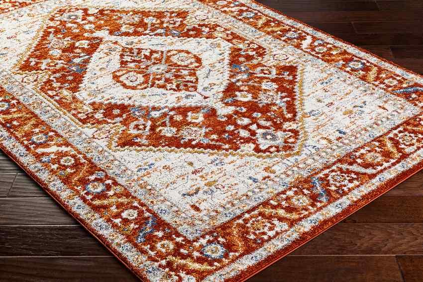 Yashika Traditional Bright Red Area Rug