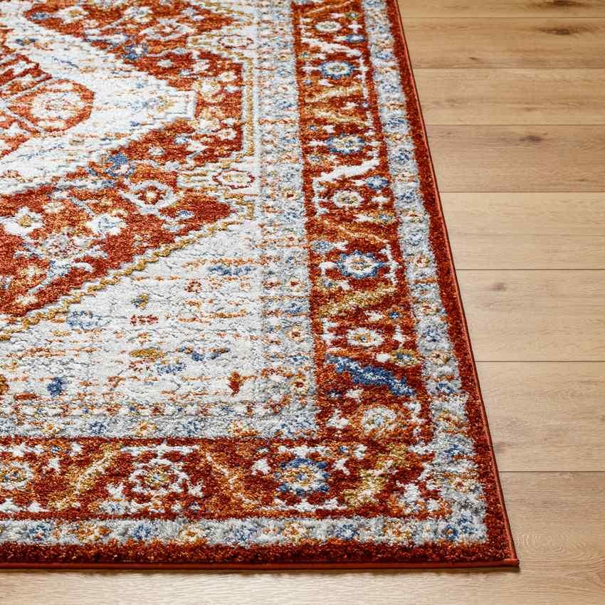 Yashika Traditional Bright Red Area Rug