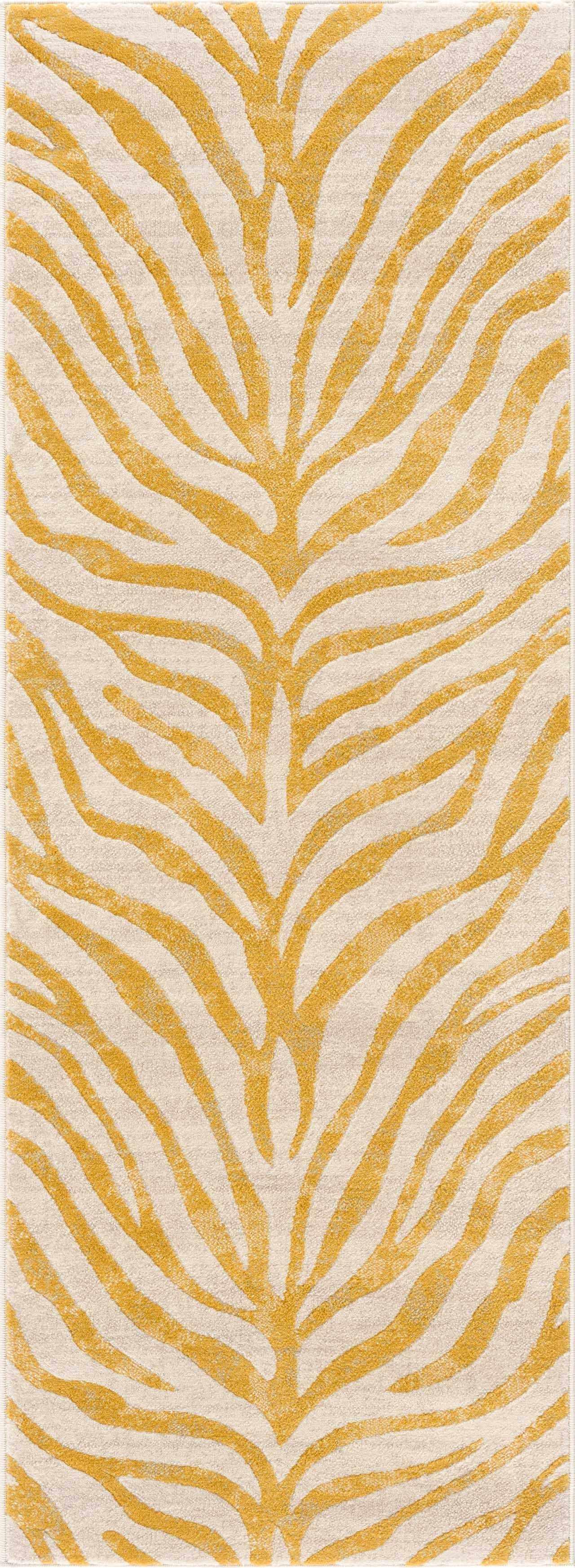 Yellow Terra Zebra Print Area Rug