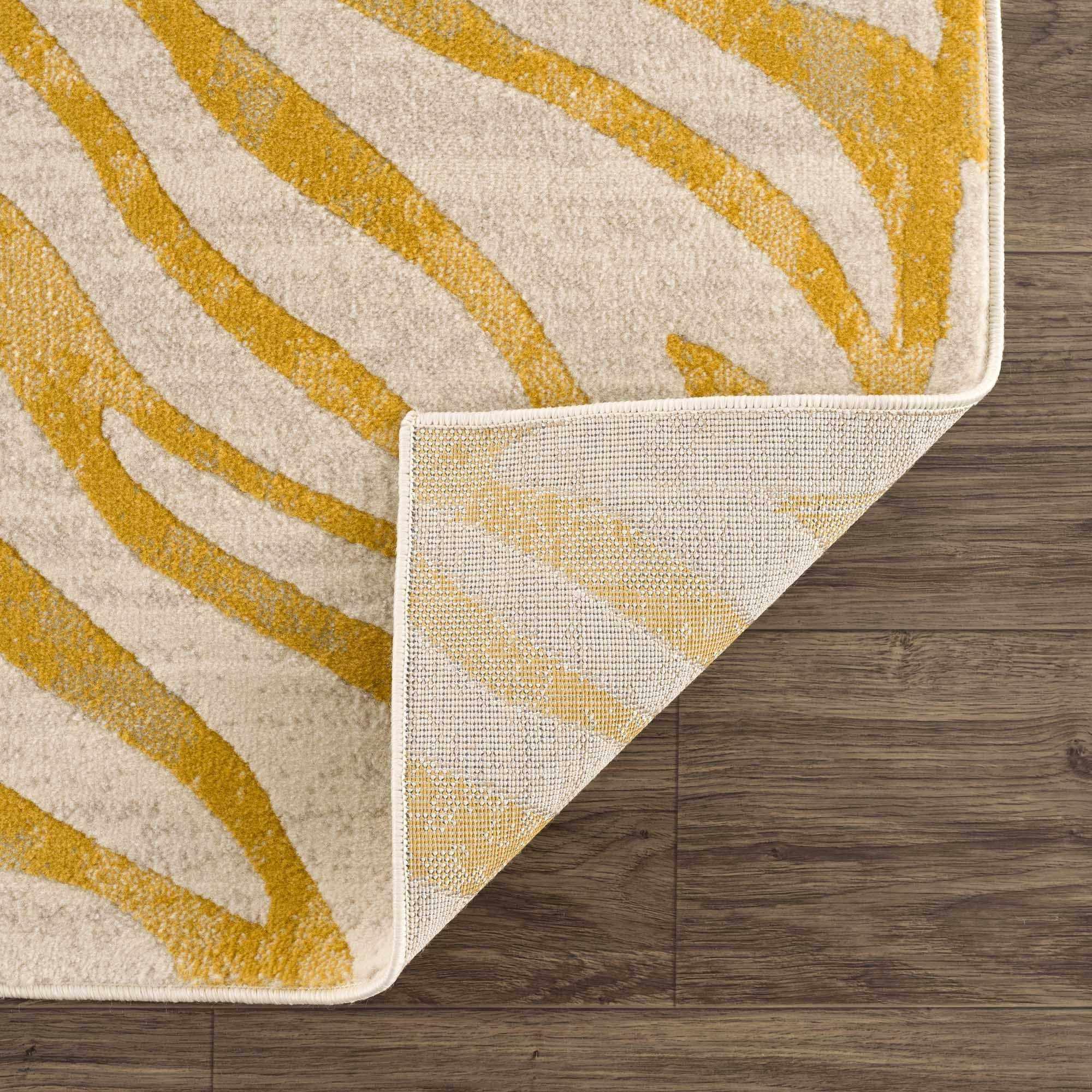 Yellow Terra Zebra Print Area Rug