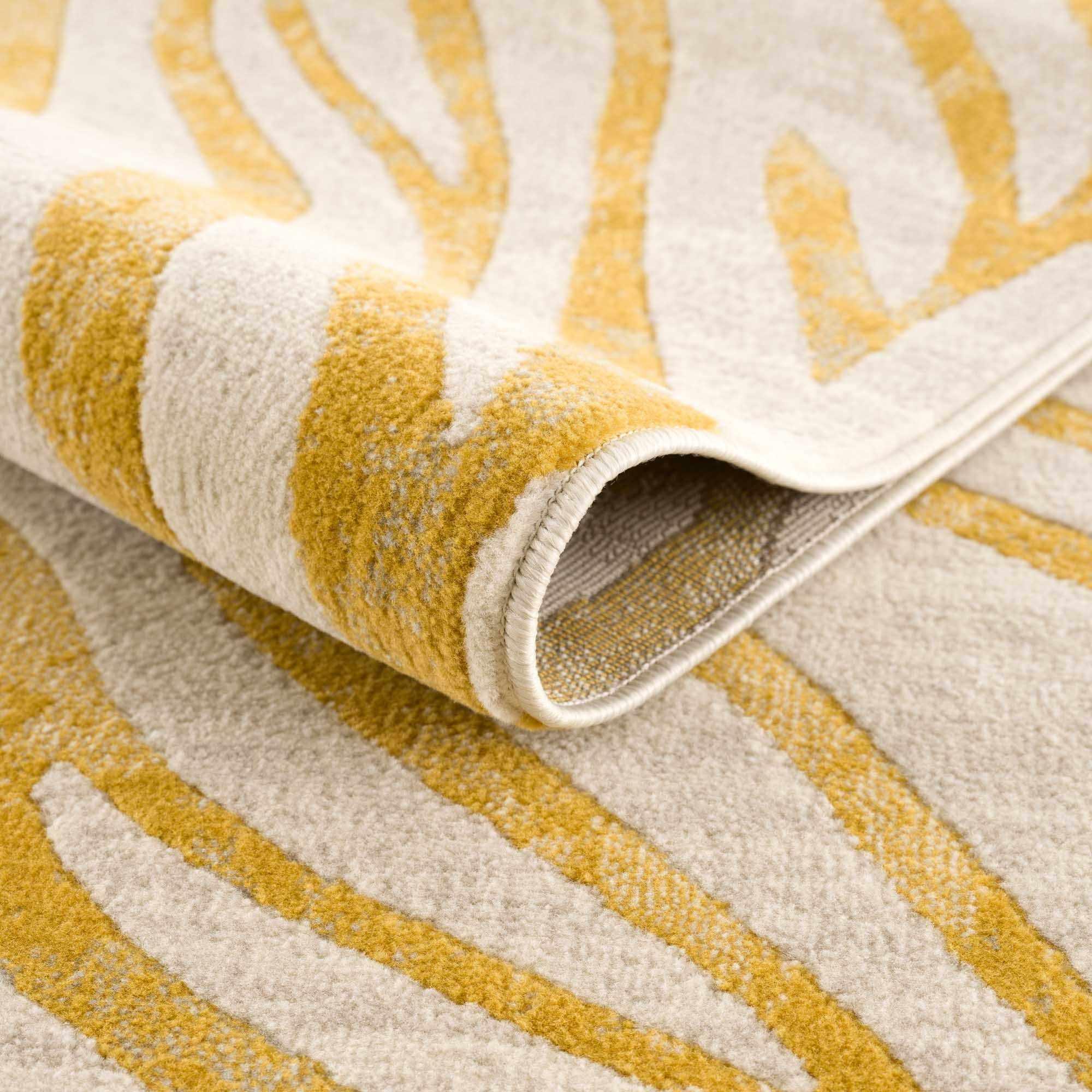 Yellow Terra Zebra Print Area Rug