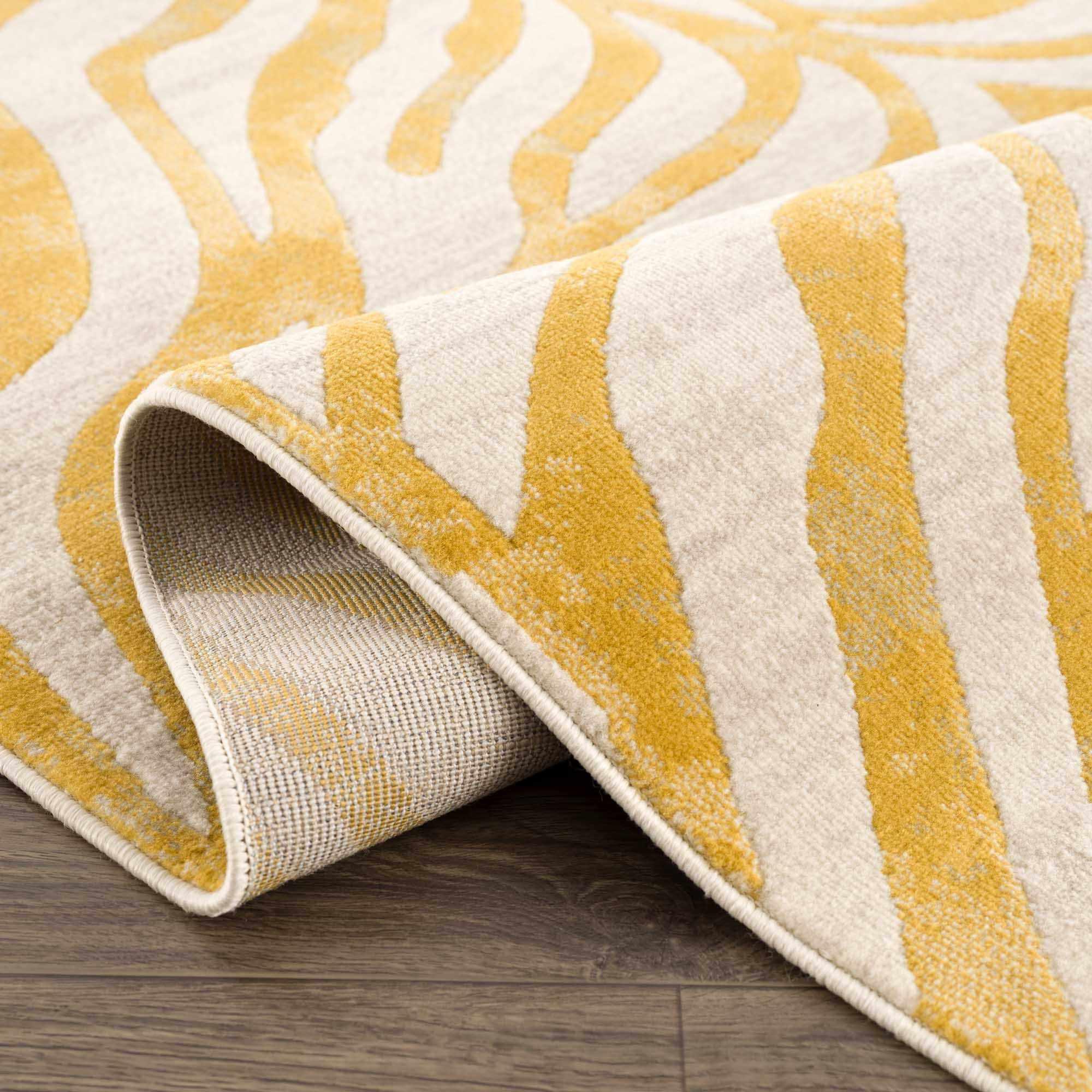 Yellow Terra Zebra Print Area Rug