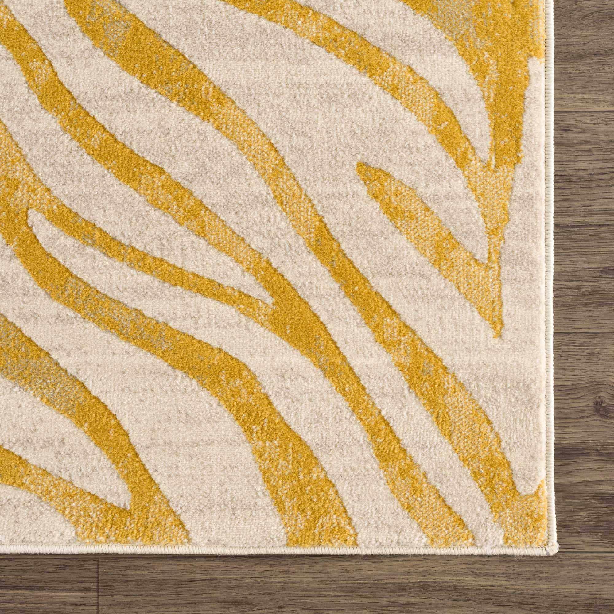 Yellow Terra Zebra Print Area Rug