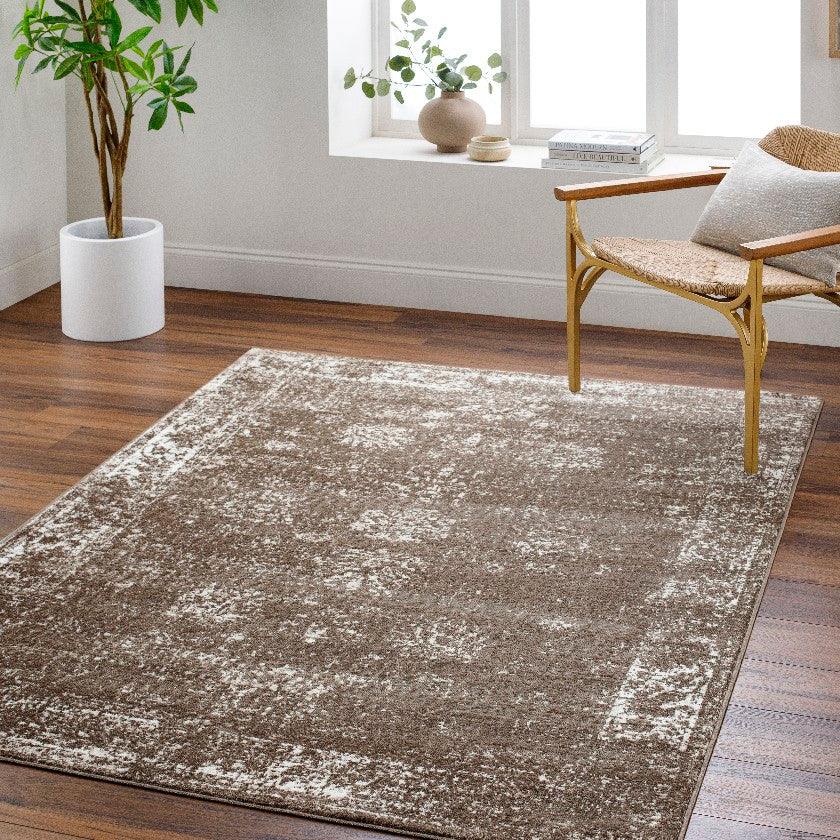 Yevette Traditional Dark Brown Area Rug