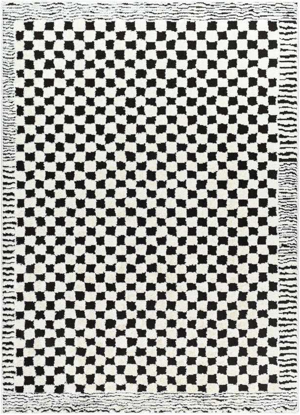 Zechariah Modern Ivory/Black Area Rug