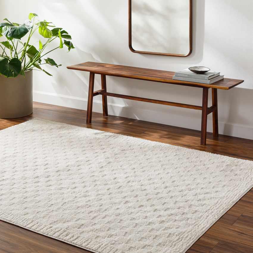 Zechariah Modern Ivory/Off-White Area Rug