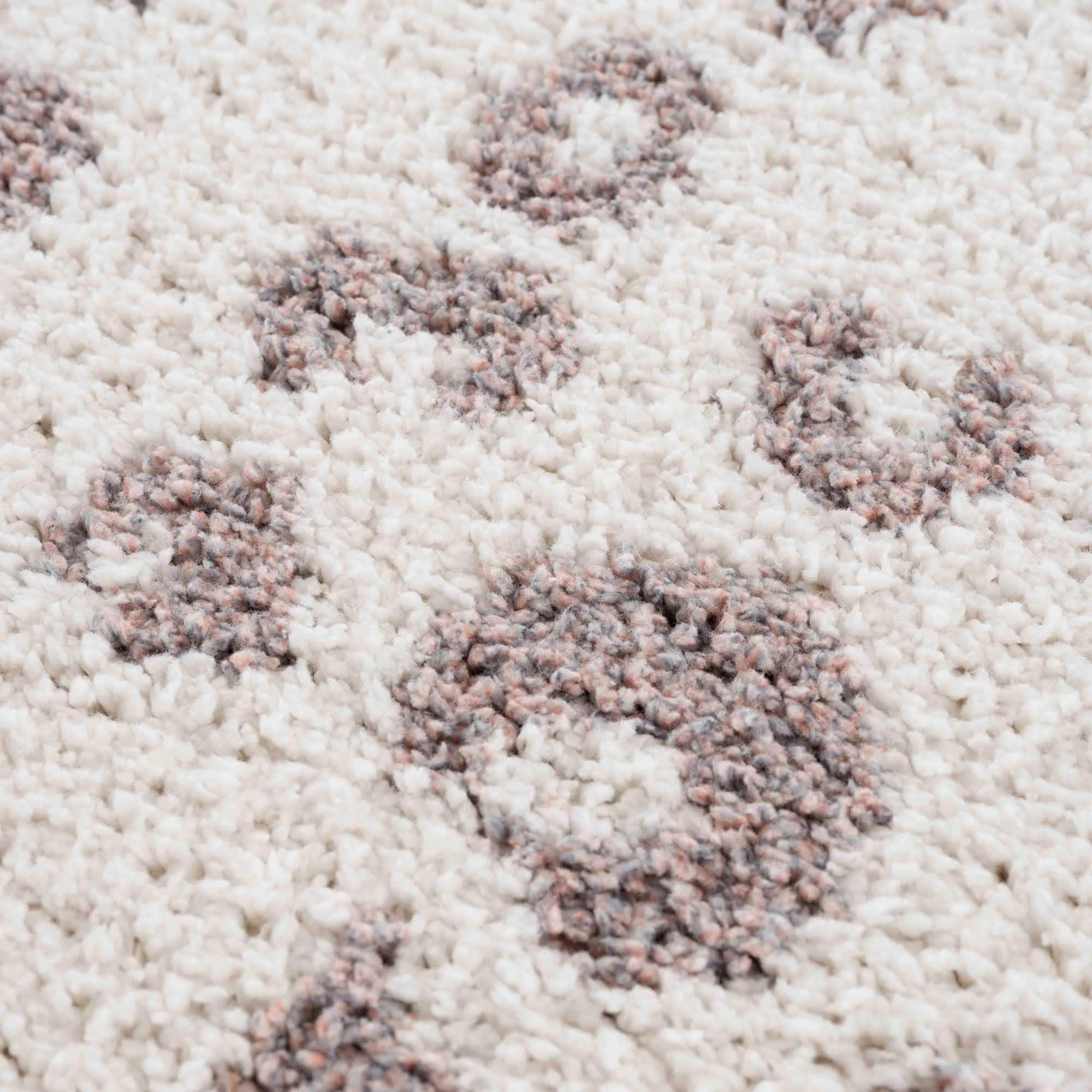 Zhen Pink & White Plush Rug