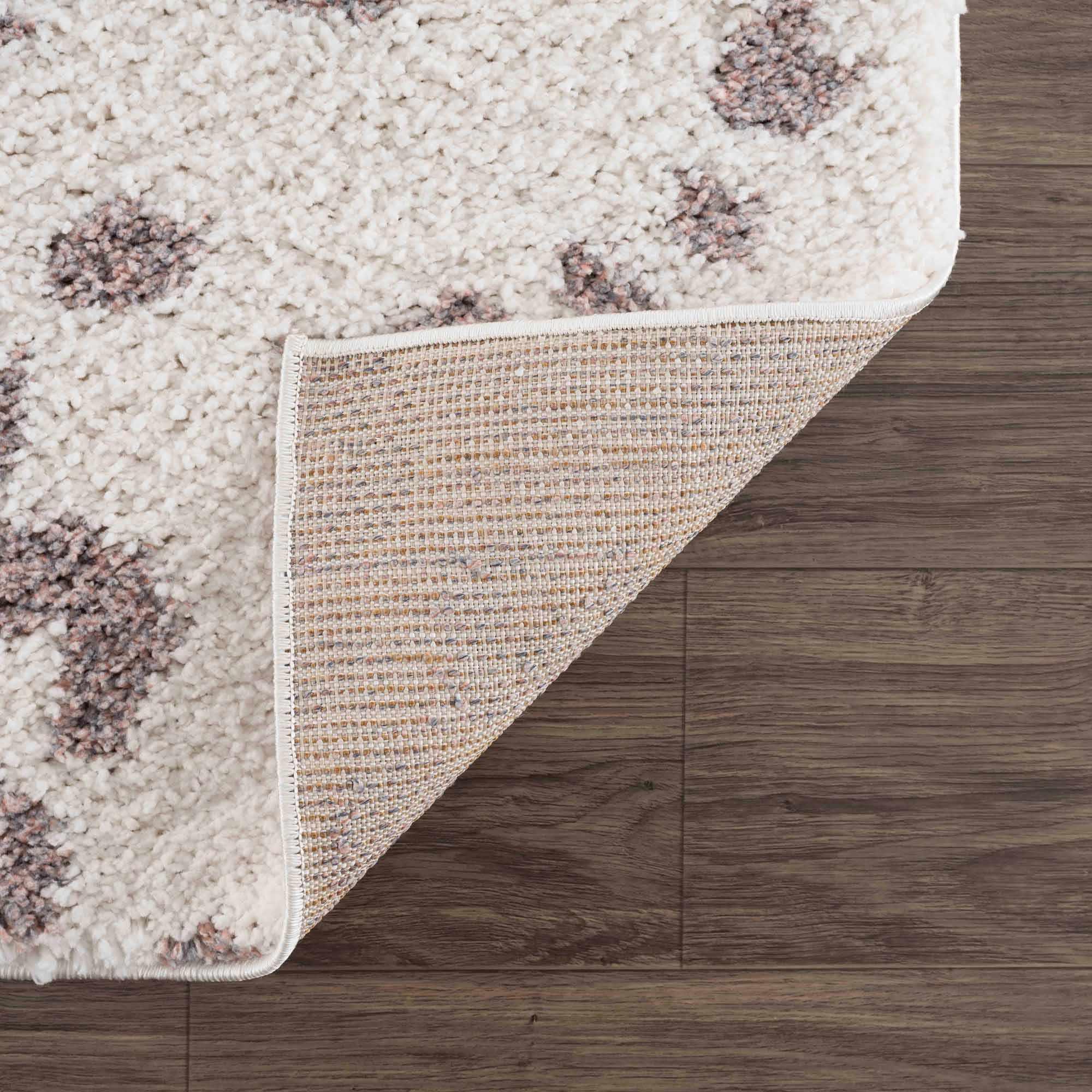 Zhen Pink & White Plush Rug