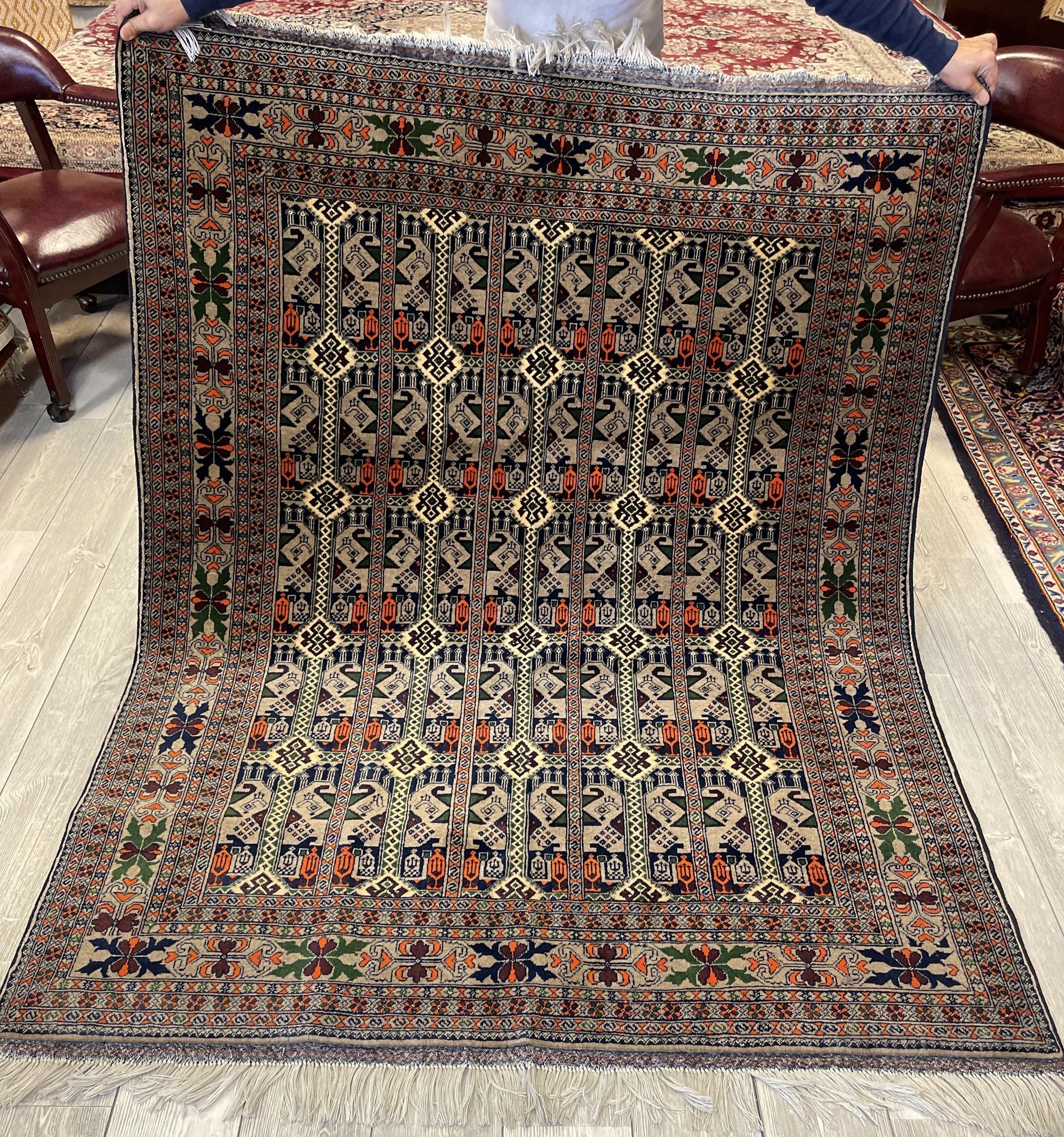 Afghani Area Rug I Ala Bakhmal 5x7 Ft - Kapisa Rugs