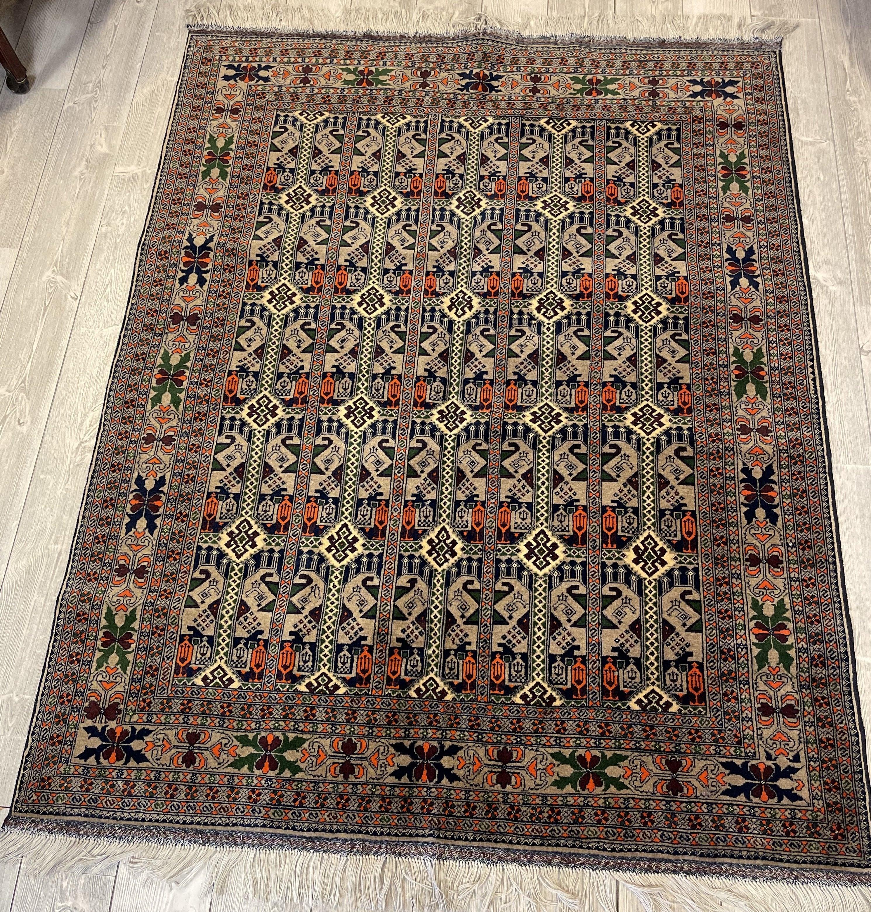 Afghani Area Rug I Ala Bakhmal 5x7 Ft - Kapisa Rugs