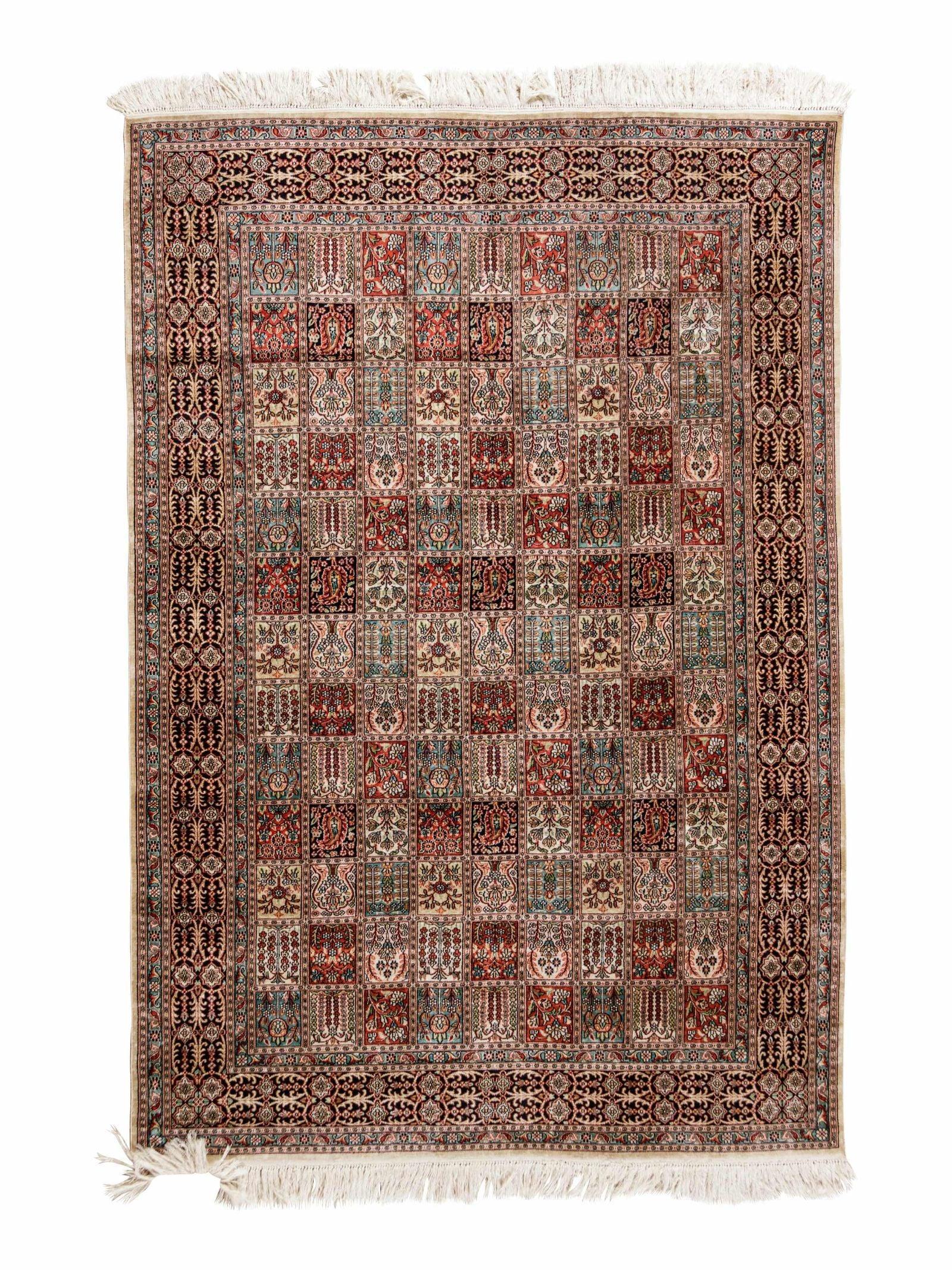 Gorgeous one of a Kind Bakhtiari Persian Silk Area Rug 6x4 Ft - Kapisa Rugs